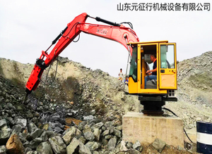 露天金矿山破碎格筛大块用固定式液压碎石工作臂